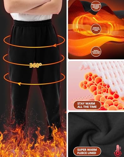 Rolimaka 4 Pcs Boys Sweatpants Soft Fleece Lined Youth Basic Athletic Jogger Pants with Pockets Trousers for Boys4