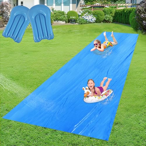 30 x 6Ft Slip and Slide for Adults with 2 Bodyboards, Extra Long Heavy Duty Slip n Slide Backyard, Lawn Big Water Slide Tarp for Adults (30 x 6 FT)