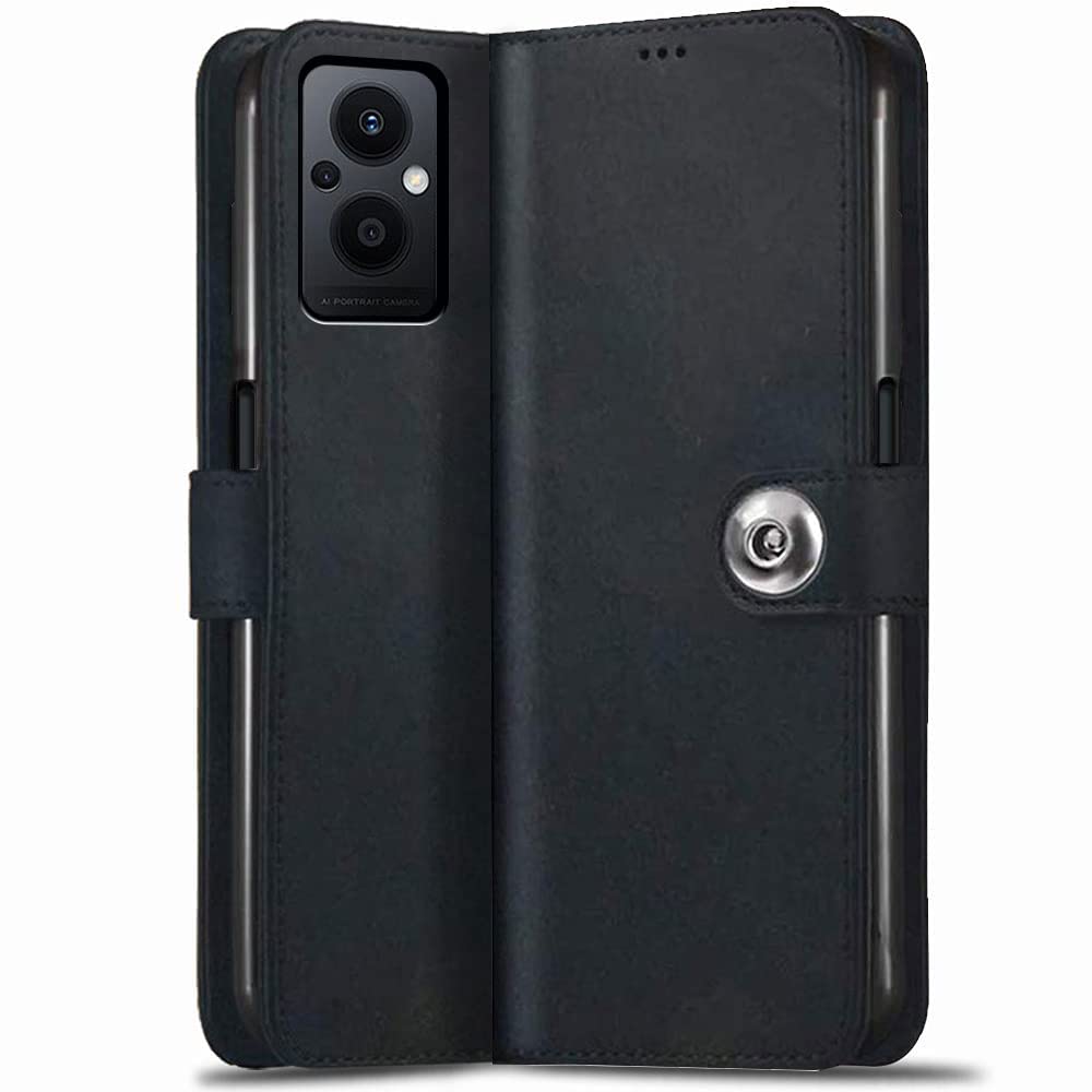 TheGiftKart Flip Back Cover Case For Oppo F21 Pro 5G / F21s Pro 5G | Genuine Leather Finish | Designer Button | Inbuilt Pockets & Stand | Flip Cover Back Case For Oppo F21 Pro 5G / F21s Pro 5G (Black) (B09YC4DPZZ) Amazon Price History, Amazon Price Tracker