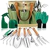 YAUNGEL Gardening Tools – 10 Pcs Garden Tool Set Heavy Duty Stainless Steel Garden Supplies Hand Tools with Wooden Handle, Storage Tote Bag, Gardening Gifts for Women and Men