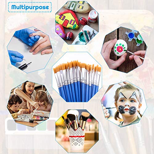 Anezus APB-06 50 Pcs Flat Paint Brushes For Touch Up, Anezus Small Paint Brushes thumb #4