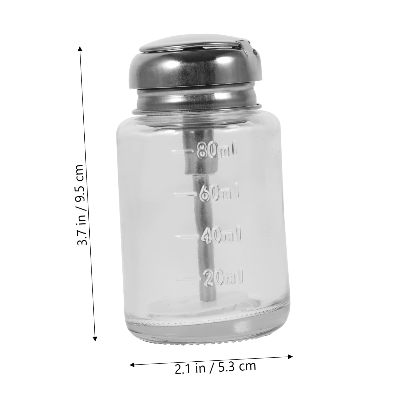 FOMIYES Nail Remover Bottle Press Liquid Dispensers Travel Size Refillable Pump Bottles Glass Storage Container