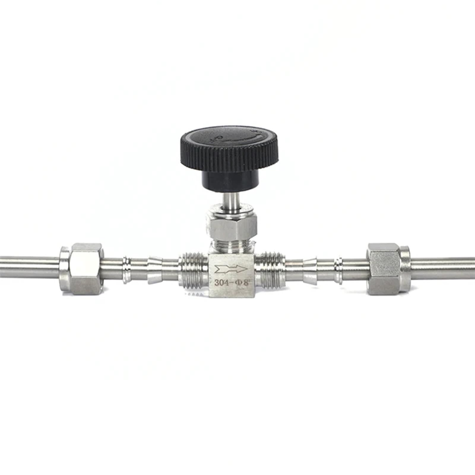 Válvula de Aguja Ajustable OD 3, 4, 6, 8, 10, 12 Mm, Tubo de Acero Inoxidable 304, Juego de Tarjeta Recta a Prueba de ácido de Alta presión, grúa(4mm OD)
