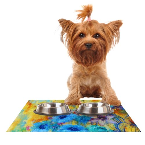 Sonal Nathwani Cosmic Love Garden Feeding Mat for Pet Bowl, 18 by 13-Inch