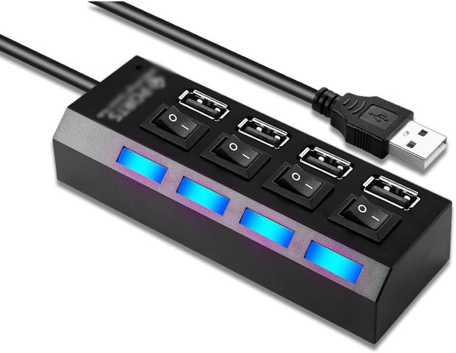 4-Port Independent Switch HUB 4-Port 2.0 Hub Computer Splitter
