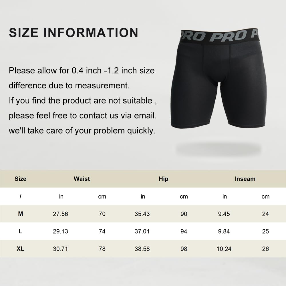 LANBAOSI 3 Piezas Pantalones Cortos de Compresión Hombre Running Gimnasio Transpirable Secado Rápido