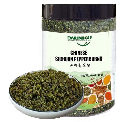 BAILINHOU Pimienta verde de Sichuan premium [pimientos rojos y verdes] 114g Pimienta china. Importada original de Sichuan, China.