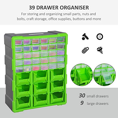DURHAND Plastic 39 Drawer Parts Organiser Wall Mount Storage Cabinet Garage Small Nuts Bolts Tool Clear 5 DURHAND Plastic 39 Drawer Parts Organiser Wall Mount Storage Cabinet Garage Small Nuts Bolts Tool Clear - Image 5