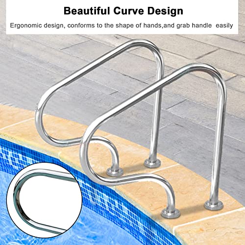 Barandal para piscina de acero inoxidable 304, set de 2 miniatura 3