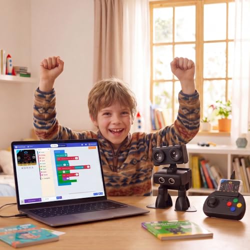 ELECFREAKS microbit PU Robot Kit with 2 Micro:bit Board, Programming Starter Kit for makecode, Smart Rhythm Interaction, Compatible with Building Block, microbit Joystick Control - Image 4