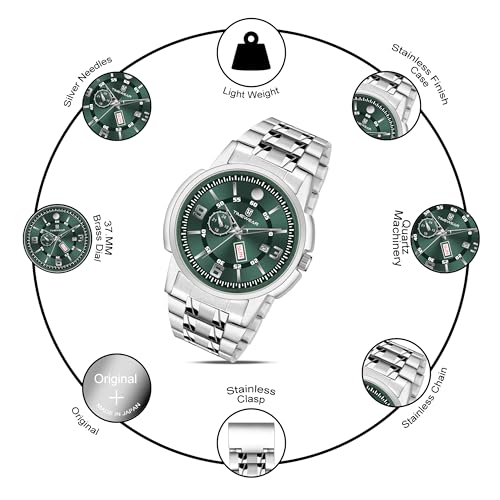 Image of TIMEWEAR Analog, Day Date Functioning, Stainless Steel Chain Watch for Men