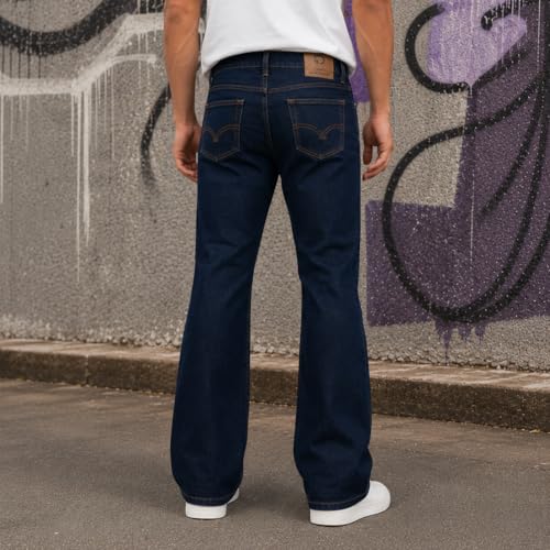 Image of THIRD QUADRANT Relaxed fit Denim Jeans for Men || Straight Leg Jean for man || Regular fit Blue Color Jeans