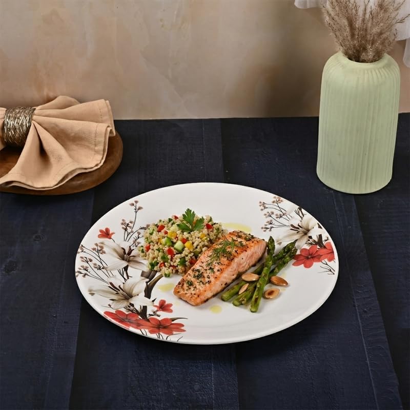 Image of Golden Fish 6 Pieces Dinner Plate Set for Kitchen | Premium Quality Round Plates for Daily Use | Durable, Lightweight & Easy to Clean | Ideal for Home, Dining & Gifting 5