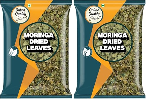 Image of Online Quality Store Moringa Leaves - 100g | Dried Drumstick Tree Leaves, Natural Super-Food - for Making Herbal Tea, Smoothies, Soups (Pack of 2)