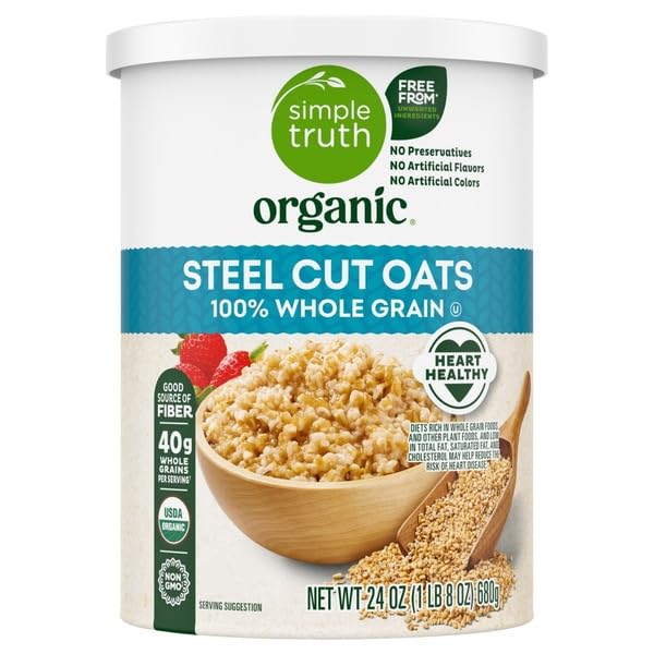 Avena Steel Cut 100% Integral, Sin Gluten, Orgánica, 24 oz