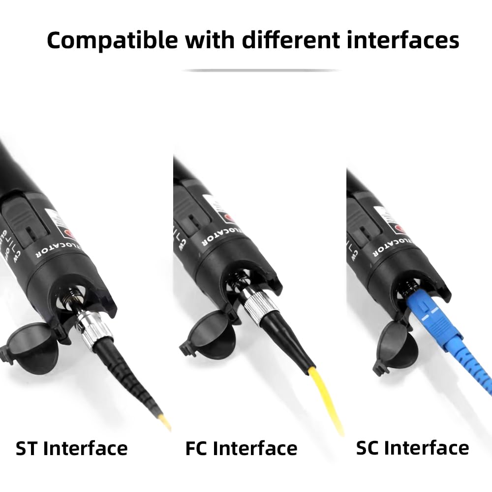 Localisateur visuel de défauts de fibre 60MW, Stylo de Test de Fiber optique, Source de lumière rouge, portée de 60Km, testeur de câble optique, prise en charge des connecteurs FC,SC,ST