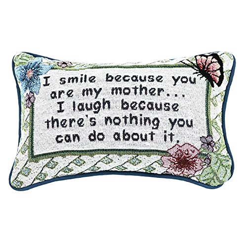 Manual 12.5 x 8.5-Inch Decorative Throw Pillow, I Smile I Laugh/Mother