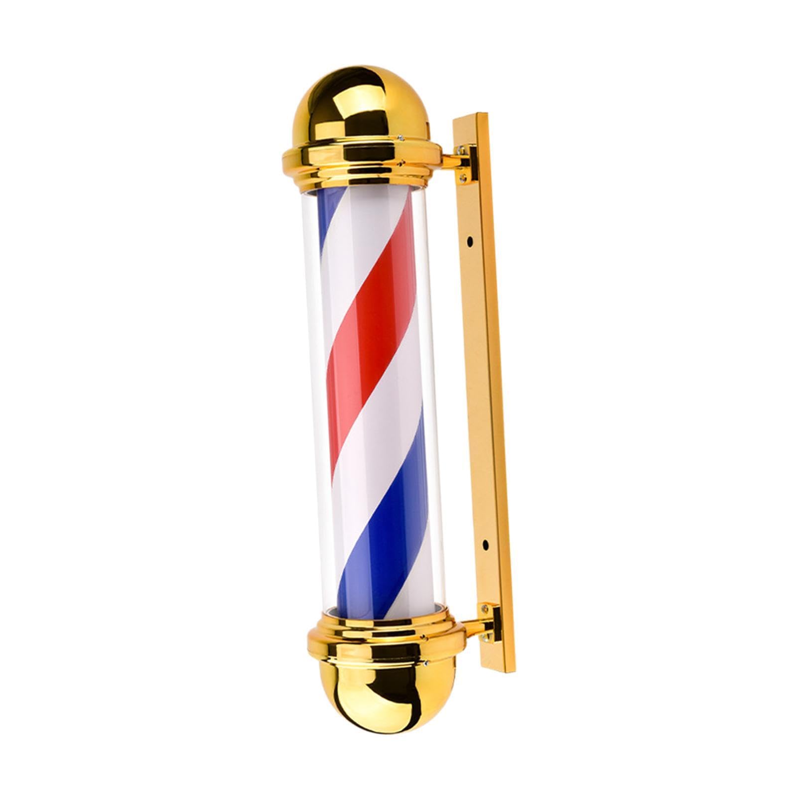 Barber Pole Light, Wall Mount Retro Barbershop Rotating Light, Barber Shop Pole LED for Outdoor Indoor Household