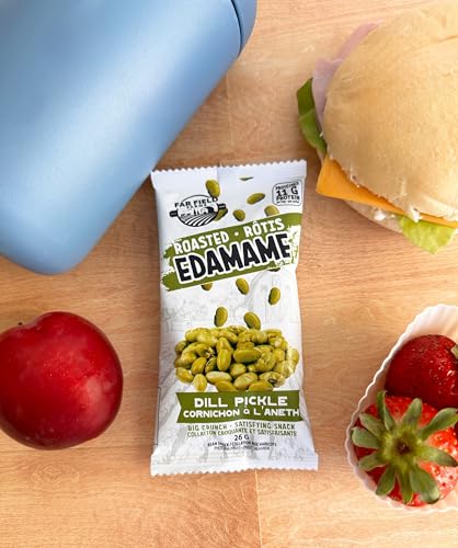 Far Field Crunchy Edamame Beans, 30 Single Serve Snacks, 11 g Protein per Bag, Variety Pack, Roasted Salty Snacks, Low Calorie, Healthy Snack for Kids & Adults, Office Snacks, 30 bags x 26 g