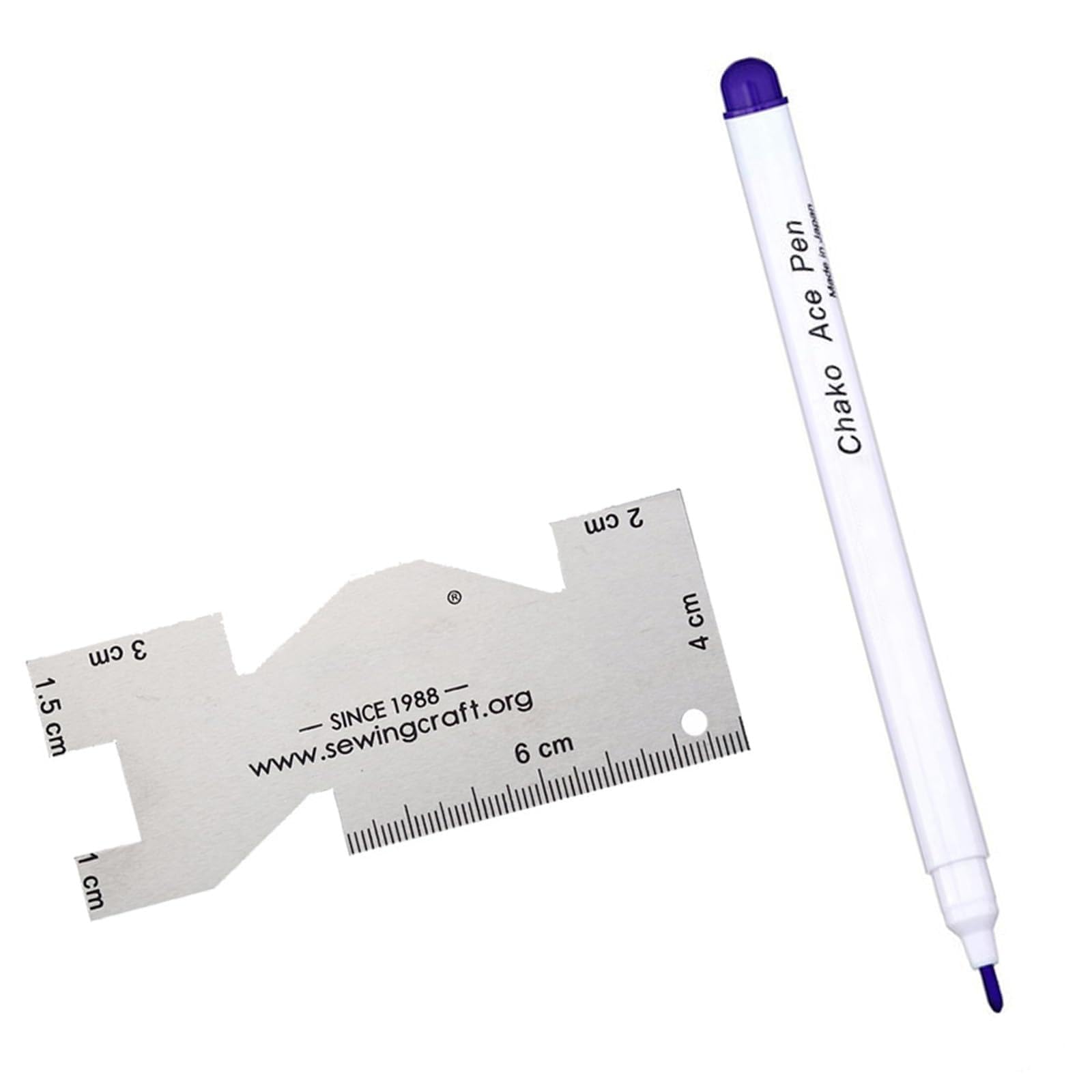 YPBEW Fabric Maker with Metal Quilting Ruler Water Erasable Fabric Marking Pen Water Soluble Trick Marker Vanishing Inks Pen Sewing Markers