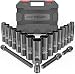 Meterk 1/2-Inch Drive Metric Deep Impact Socket Set, 20PCS Set, CR-V, 6 Point Metric Sizes with 3 Extension Bar and 1 Socket Wrench Adapter (9-24mm)