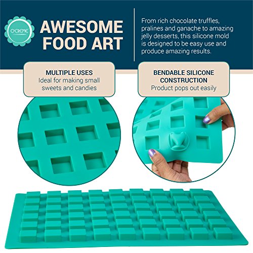 O'creme Square Mini Brownie Chocolate And Candy Silicone Mold (24X24Mm X 10Mm High) #TOP3