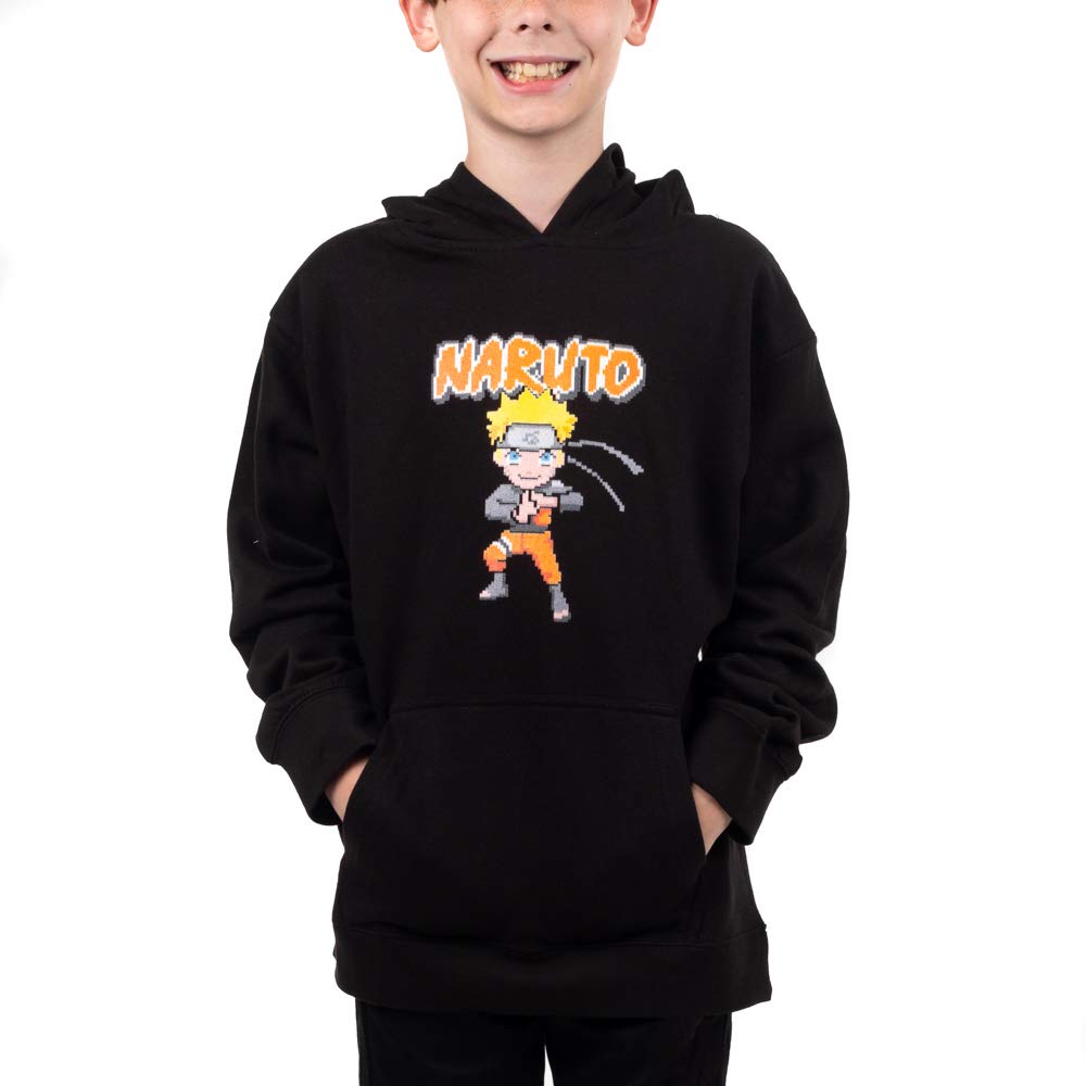 Naruto Anime Cartoon Youth Boys Black Hooded Sweatshirt