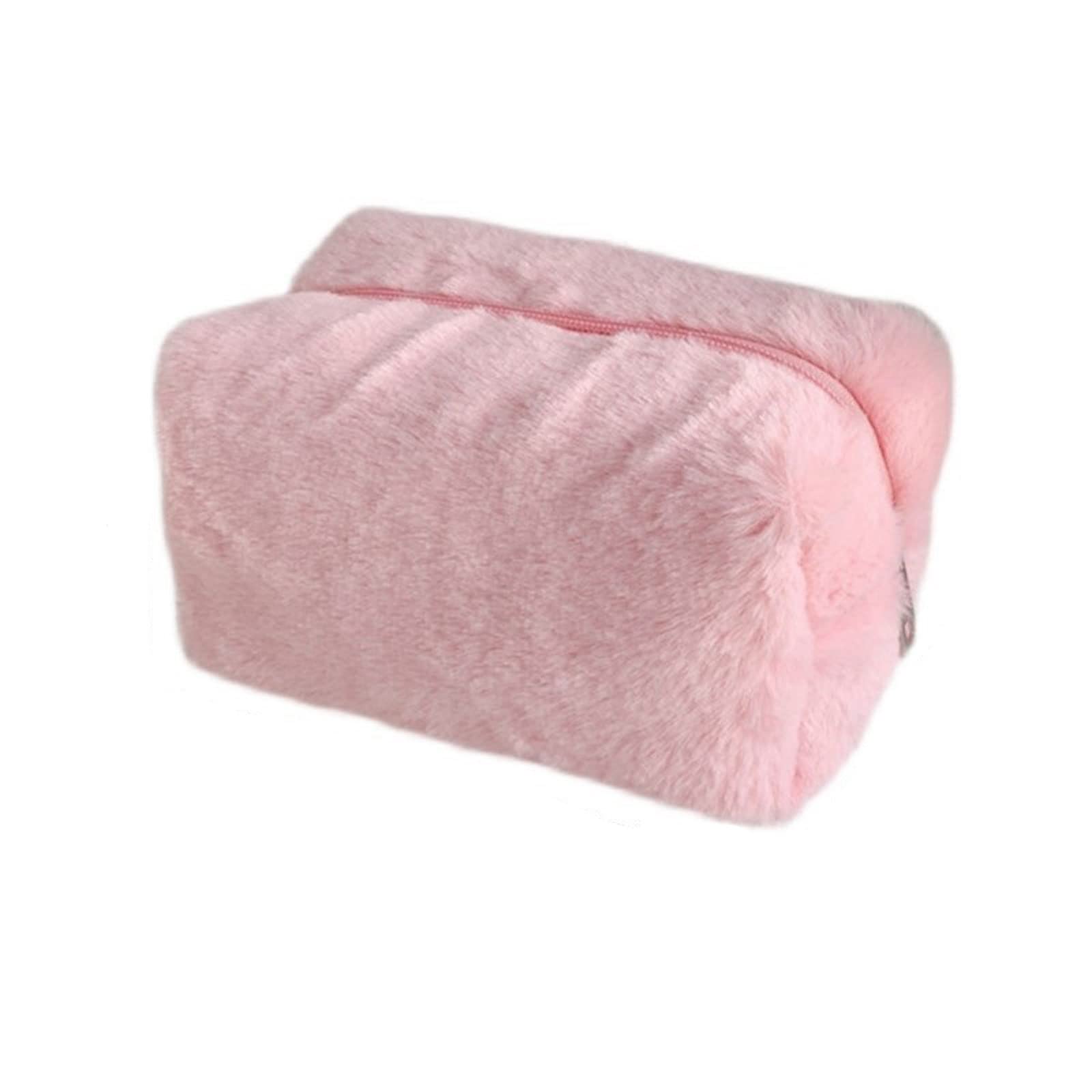 Kosmetyczka Kolor Futerkowa Kosmetyczka dla Kobiet Miękka Kosmetyczka Podróżna Organizator Case Młoda Dama Kosmetyczka (Kolor: Różowy) (Różowy)