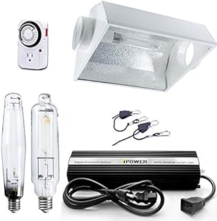 iPower 1000 Watt HPS MH Digital Dimmable Grow Light System Kits Air Cooled Reflector Hood Set
