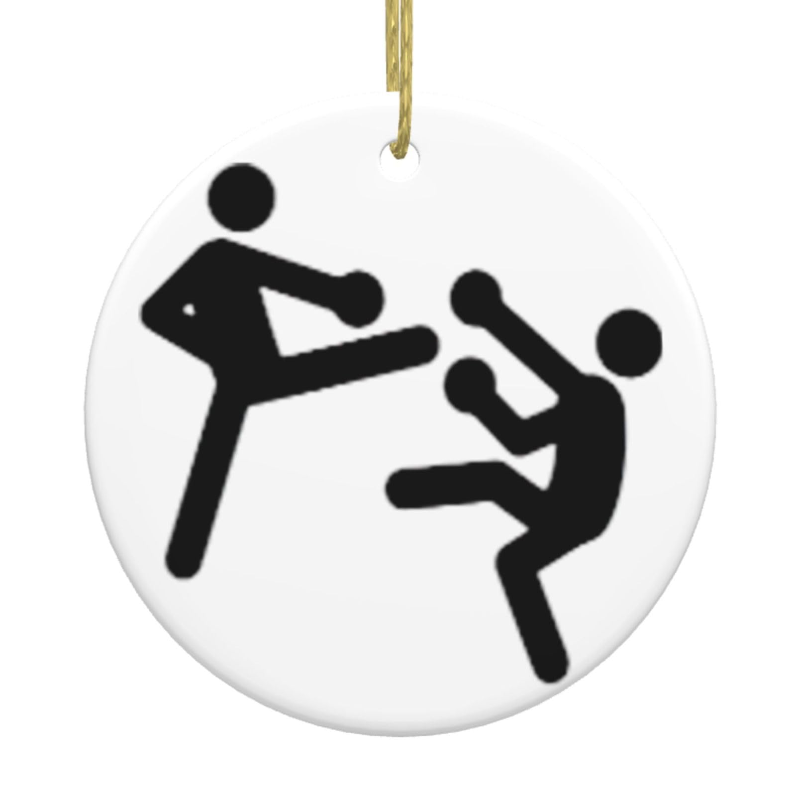 Aabbfdg White Kickboxing Christmas Ornaments, Xmas Tree Decor, Festive Tree Ceramic Hanging