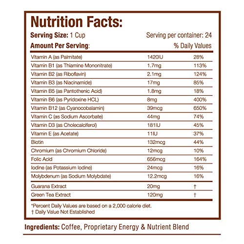 Miniatura 6 de EnFuse café con energía saludable y 15 nutrientes esenciales café tostado medio gourmet impulsado con B6 B12 extracto de té verde y guaraná para