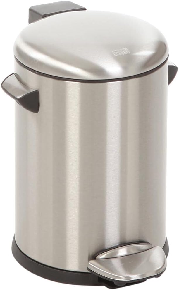 EKO VB 921703 23.5 x 20.1 cm Belle Deluxe Step Bin 3 L Matte Stainless Steel Metal