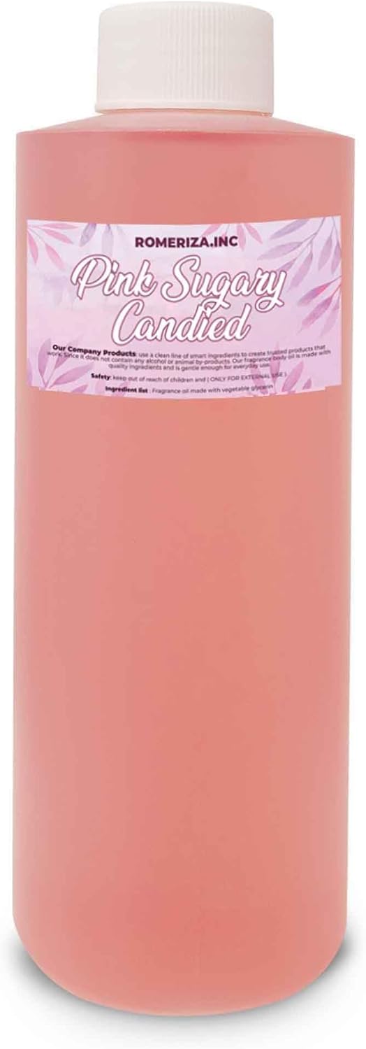 Pink Sugary Candied Fragrance Body Oil – Luxury Scented Body Oil Perfume- Women Natural Scented Body Oil – Long Lasting Perfume Body Oil – Uncut in Plastic Bottle 4 Fl Oz (Pack of 1)