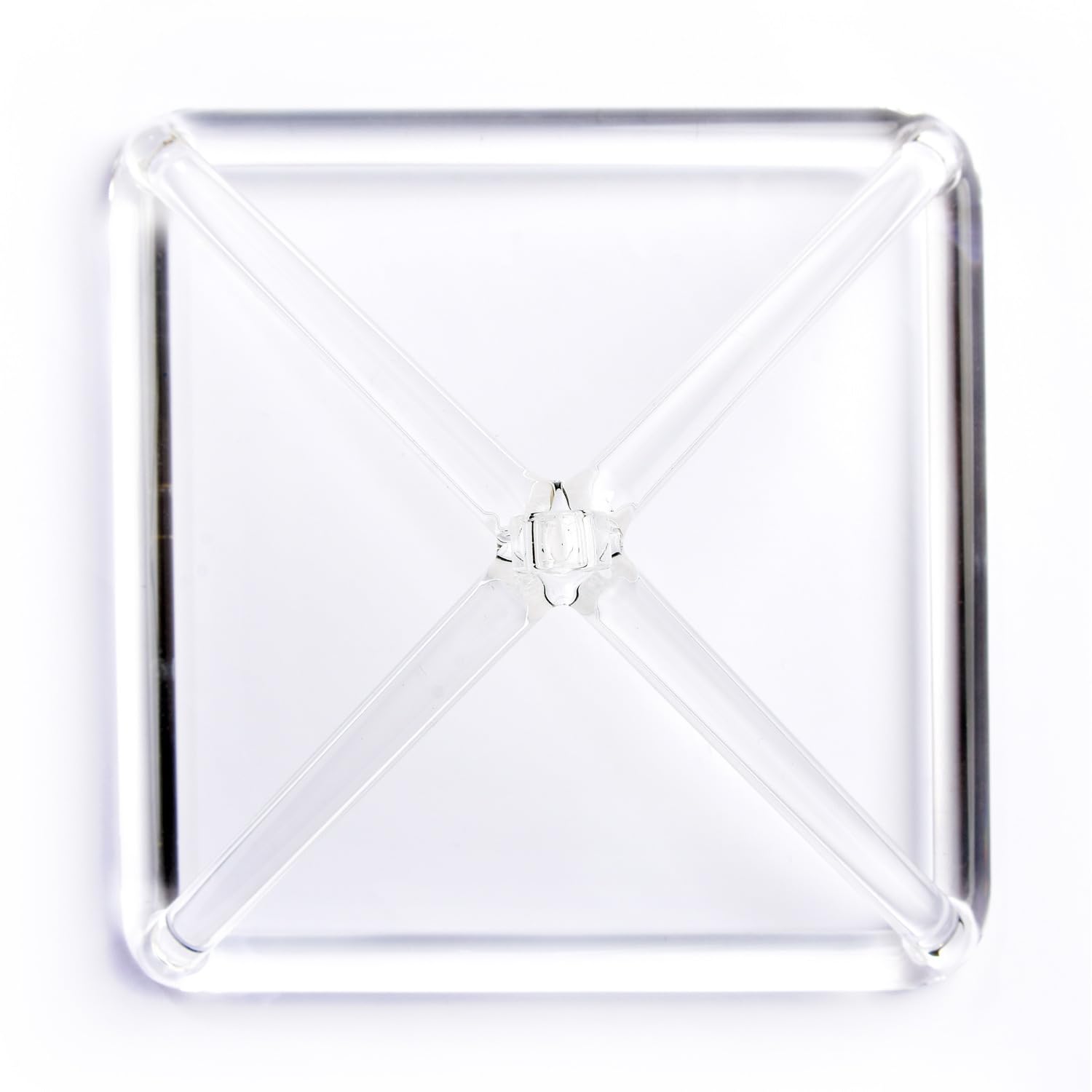 Hye-eun Clear Crystal Singing Piramide in cristallo trasparente, 10 pollici, in quarzo trasparente, con asta sonora di cristallo e corda viola, per terapia acustica, meditazione e lavoro energetico