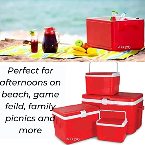 Image of Plastic Insulated Icebox Chiller Icebox Cooler Icebox Chiller Ice Packs Freezer Cooler Box Travel Picnic (14 Litre, Blue)