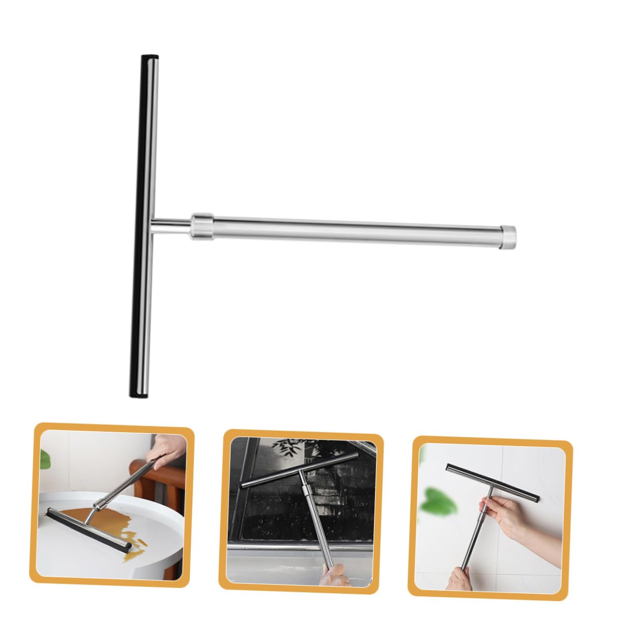 Escobilla de Ducha Telescópica de Limpiador de Ventanas y Superficies de Diseño Ergonómico y Duradero para Baños y Ventanas Squeegee Multifuncional