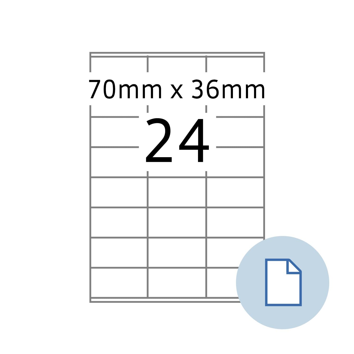 HERMA 8418 Etiquetas universales, 500 hojas, 70 x 36 mm, 24 hojas por A4, 12.000 unidades, autoadhesivas, imprimibles, mate, papel en blanco, etiquetas adhesivas, color blanco