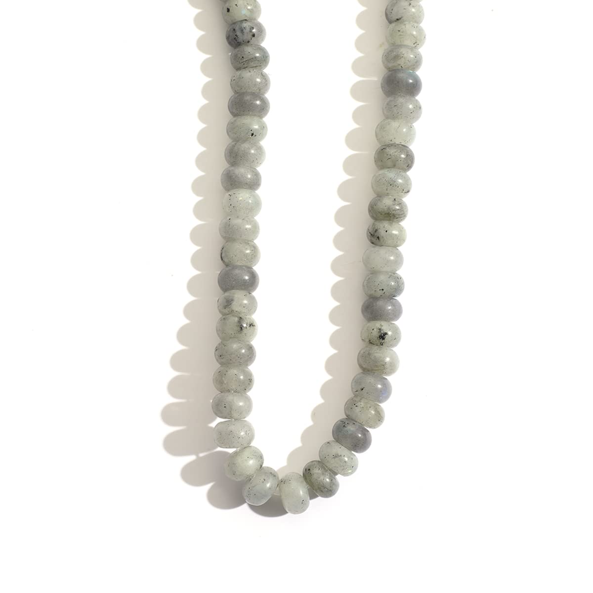 5x8mm Natural Rondelle Stone Beads White Labradorite Semi Precious Abacus Beads Handmake Gemstone for Jewerly Making DIY Bracelet Necklace