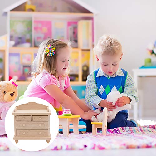 balacoo Puppenhaus Möbel Set Puppenhaus Miniatur Schrank mit Schublade Mini Holz Schrank Möbel für Puppenhaus Wohnzimmer… – Bild 7