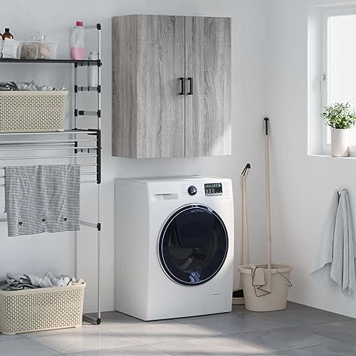 Qnhdfrt Grey Sonoma Wall Mounted Cabinet 69.5x34x90 cm Engin