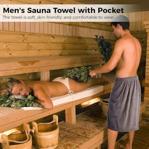 Serviette de sauna pour homme de qualité supérieure avec ajustement élastique