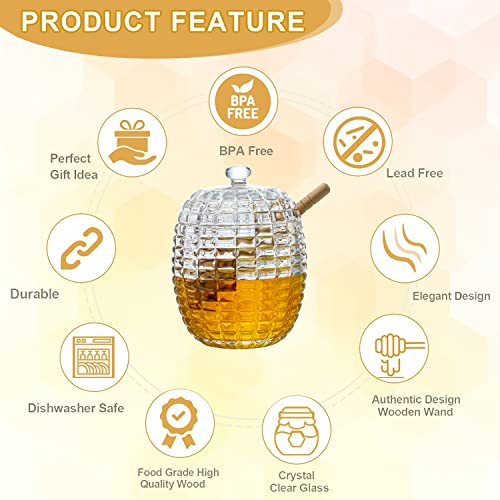 Kanpura CK2323000 Crystal Honey Jar With 2 Dippers thumb #5