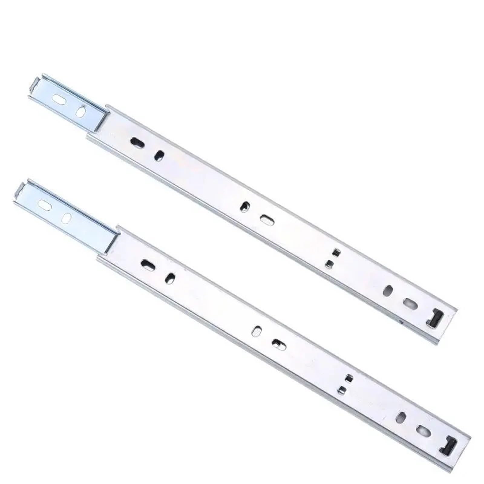 Ppqiru One Color 4Pcs Width 27Mm Drawer Track Guide Computer Desk Keyboard Tray Two Slides Mute Ball 2 Section Rail For Cabinet Drawer(12 In)
