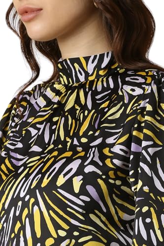 Image of Women Black Print Formal Top