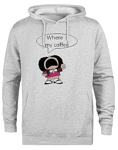Kwantees Mafalda, Coffee Chaqueta con Capucha Ecológica Unisex Gris | Ya disponible en tu tienda friki favorita! En mundofriki.es!