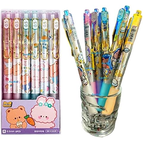 FunBlast Bunny Pen Set, Ball Pens for School & Office, Stationary Gift for Kids, Birthday Return Gift, Pen for Office, School Stationery Items for Kids - Stationary Kit, Stationary Set (6 pcs) Cover