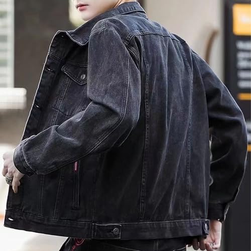 Men's Regular Long Sleevel Denim Button Jacket Classic Vintage Trucker Style Denim Jackets Lapel Fit Washed Jean Coats3