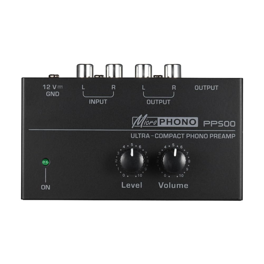PP500 Pre Amp Preamplificatore Phono con Level Volume Control Spina EU