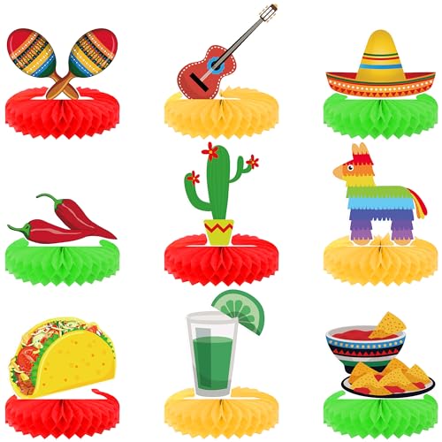 Centros de mesa de panal para mesas KatchOn y adornos decorativos de fiesta mexicana en pack