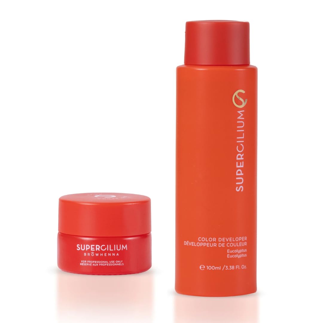 SUPERCILIUM PACK HENNA PARA CEJAS EN POLVO (Marrón medio) Y ACTIVADOR - RINDE HASTA 36 TRATAMIENTOS